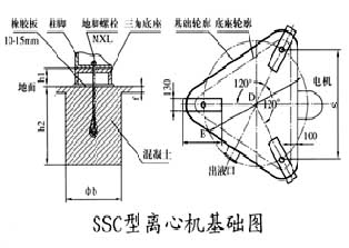 三足沉降离心机安装尺寸图